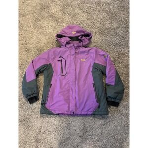 Wantdo Size Large Purple Womens Jacket Ski Snow Skirt Hooded Purple‎ Black Nice
